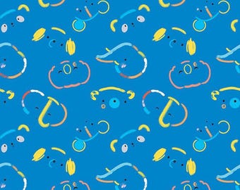 Our Little Band Animal Toss Blue, 100% Cotton, C13061-BLUE