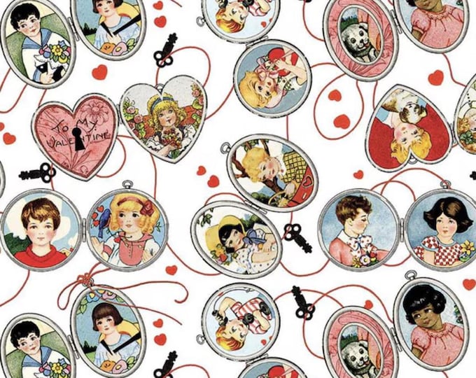 All My Heart Key to My Heart White by J. Wecker Frisch for Riley Blake Designs, 100% Cotton Fabric, CD14135-WHITE