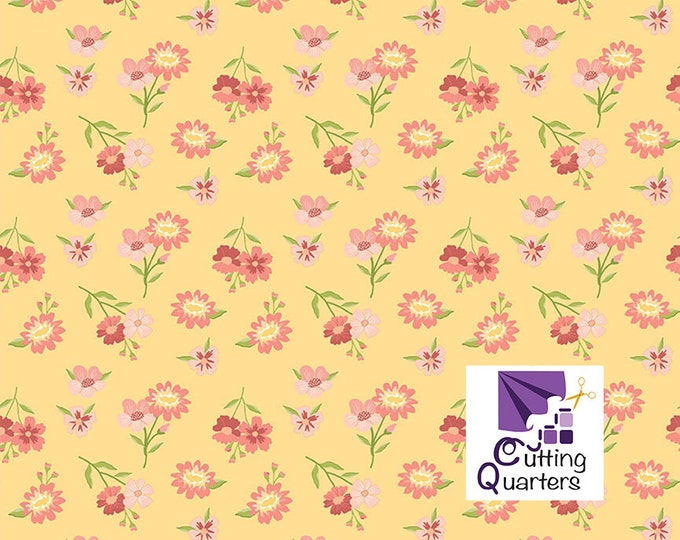 Spring's in Town - Floral Yellow by Sandy Gervais for Riley Blake Designs, 100% Cotton Fabric, C14211-Yellow