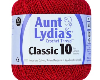 Cardinal - Aunt Lydia's Crochet Thread Classic 10, 350 yds, Art 154C-196