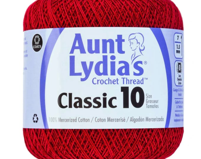 Cardinal - Aunt Lydia's Crochet Thread Classic 10, 350 yds, Art 154C-196