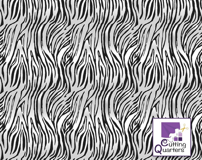 Riley Blake, Animal Kingdom Bengal Mini- White, 100% Cotton Fabric, C697-WHITE