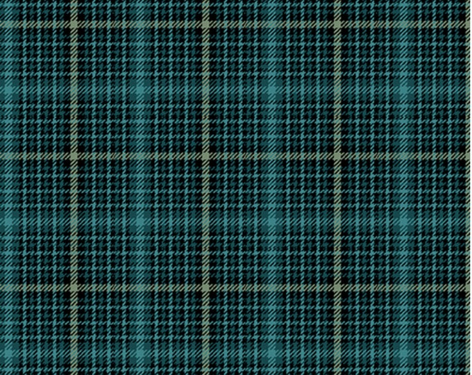 Winter Plaid Elegance-Teal, Festive Medley by Jackie Robinson, Benartex Designer Fabrics, 100% Cotton, 12348-85