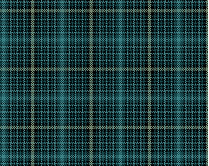 Winter Plaid Elegance-Teal, Festive Medley by Jackie Robinson, Benartex Designer Fabrics, 100% Cotton, 12348-85