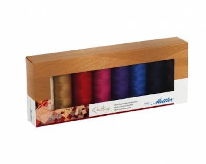 Mettler Silk Finish Quilting Kit 8 Spools, 40 wt, 150m/164 yds per Spool, SFCQ89136