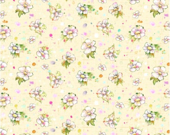 Boots and Blooms Small Floral Yellow, 100% Cotton, BBLO-4740-Y