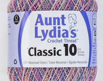 Variegated Pastels - Aunt Lydia's Crochet Thread Classic 10, 400 yds, Art 154C-465