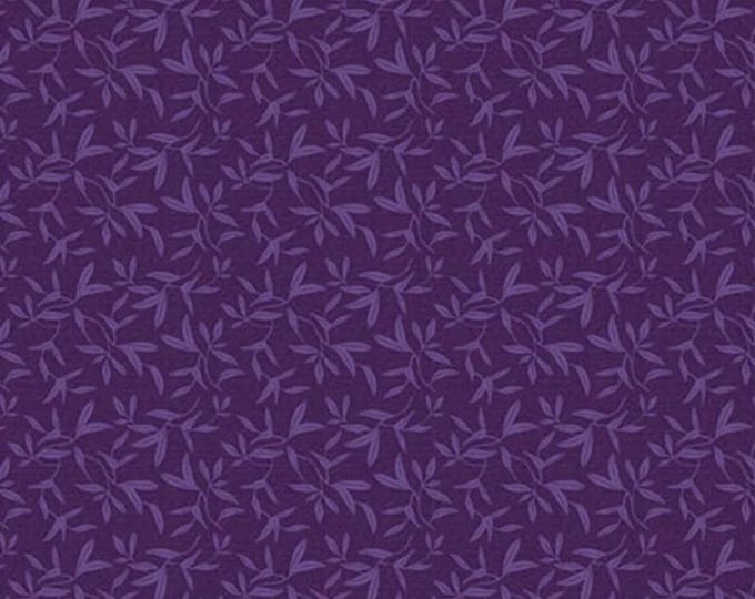Whimsy II - Tossed Sprigs Dark Purple, 100% Cotton, WHM2 5686 DC