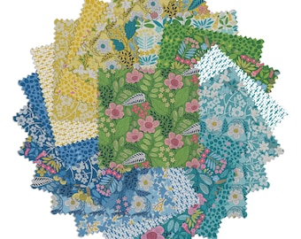 Blooming Color 2 - 5" Charm Pack by Wolff Paper for Benartex Fabrics, 100% Cotton, 42 pcs, BLC25PK