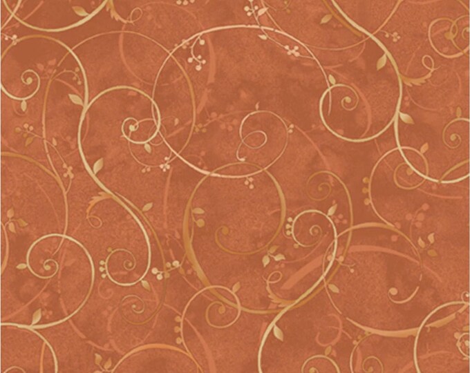 Bountiful - Golden Scroll Orange, 100% Cotton, BOUN 5883 O