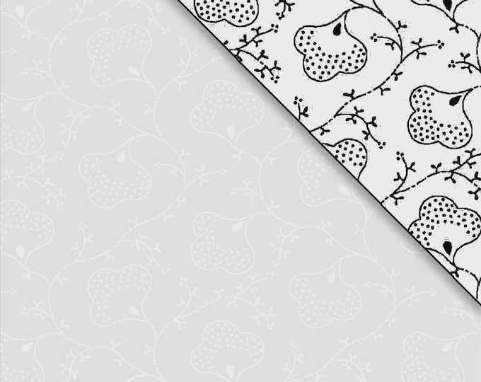 Ramblings 12 Scroll Flower, 100% Cotton, RA12 802-W