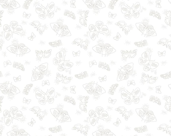 Lights On Flutter, White-on-White, 100% Cotton, C14488-FLUTTER