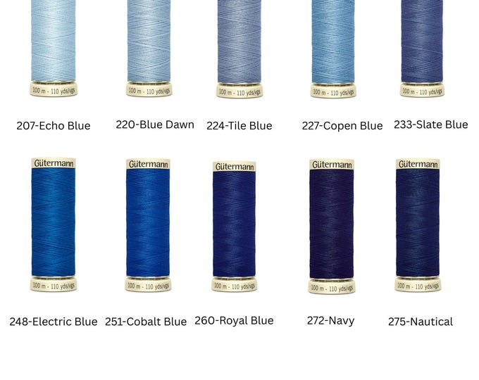 Gutermann Sew-all Polyester All Purpose Thread 100m/110yds - Blues