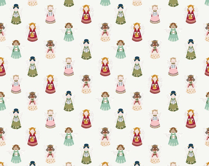 Christmas Village - Angels Off White by Katherine Lenius for by Riley Blake Designs, 100% Fine Cotton Fabric, C12244-Off White