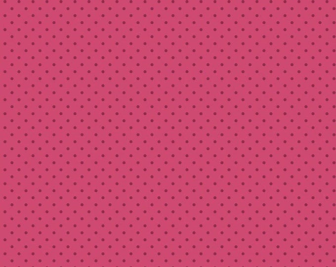 Hydrangeas in the Garden Polka Dots Raspberry Pearl, 100% Cotton Fabric, CPL16837-RASPBERRY