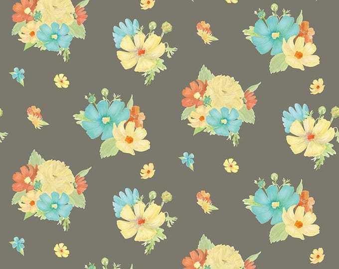 Happy at Home Main Gray by Tara Reed for Riley Blake Designs, 100% Fine Cotton, C13700-Gray