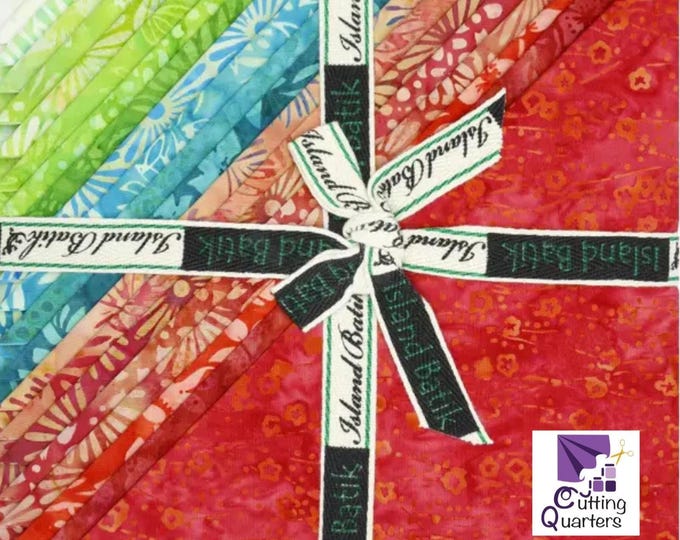 Island Batik - Sunlit Garden 10" Stacker by Jerry Khiev for Lumin Fabrics, 100% Cotton Batik, 42 Pieces, Jerry Khiev-ST