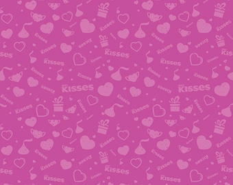 Celebrate with Hershey Valentine's Day Tonal Fuchsia, 100% Cotton, C12804-FUCHSIA