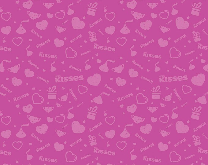 Celebrate with Hershey Valentine's Day Tonal Fuchsia by Riley Blake Designs, 100% Fine Cotton Fabric,  C12804-FUCHSIA