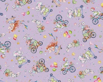 Whiskerville Bike Toss Lilac, 100% Cotton, WSKR 5750 LC