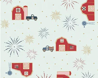Sweet Freedom Barns Bleached Denim Sparkle, 100% Cotton, SC14411-BLEACHED DEMIN