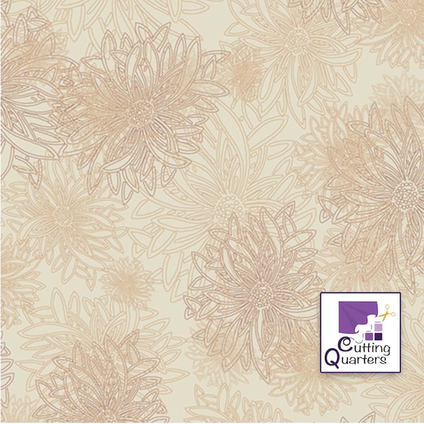 Floral Elements-Sand by Art Gallery, 100% Premium Cotton Fabric FE-504