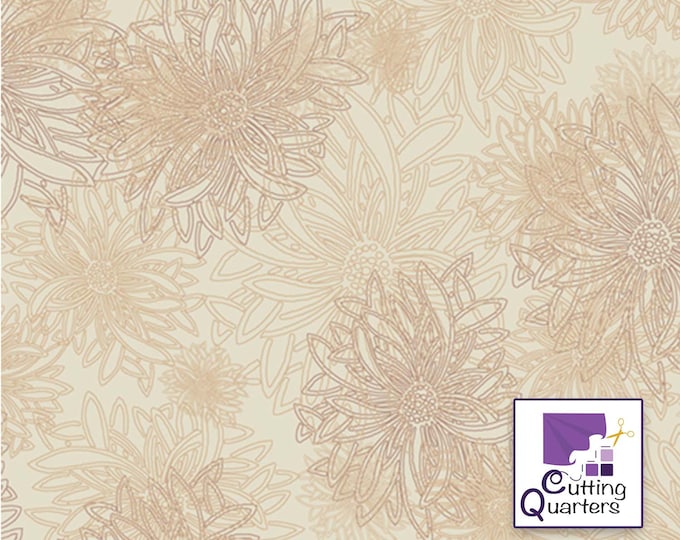 Floral Elements-Sand by Art Gallery, 100% Premium Cotton Fabric FE-504