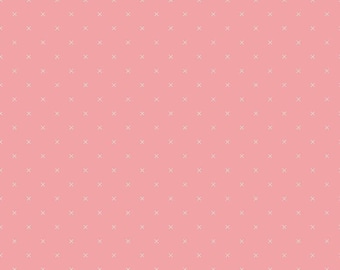 Bee Cross Stitch Coral, 100% Cotton, C745-CORAL