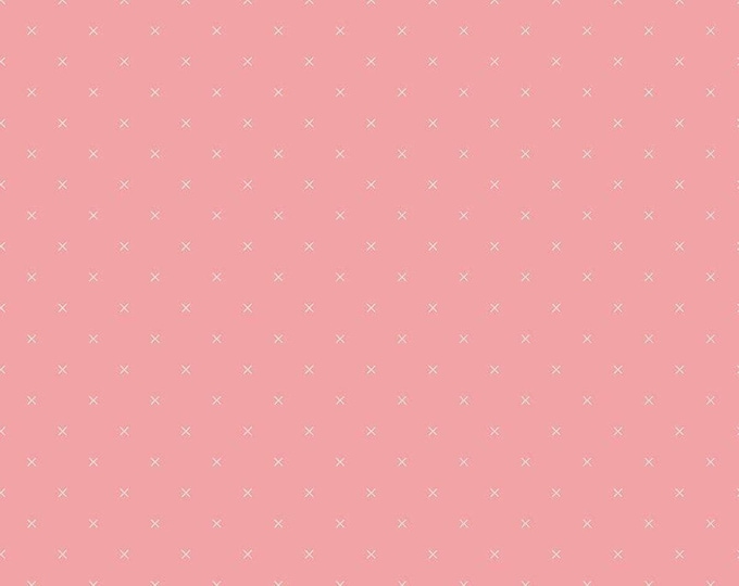 Bee Cross Stitch Coral, 100% Cotton, C745-CORAL