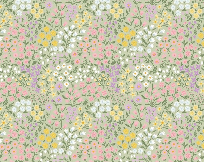 Bunny Trail Spring Floral Green by Dani Mogstad for Riley Blake, CD14253-GREEN
