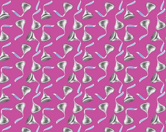 Celebrate with Hershey Valentine's Day Kisses Toss Fuchsia, 100% Cotton, C12803-FUCHSIA