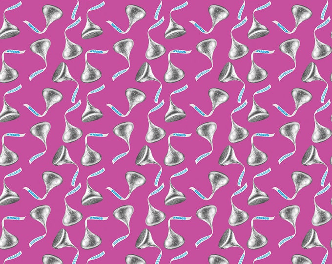 Celebrate with Hershey Valentine's Day Kisses Toss Fuchsia by Riley Blake Designs, 100% Fine Cotton Fabric, C12803-FUCHSIA