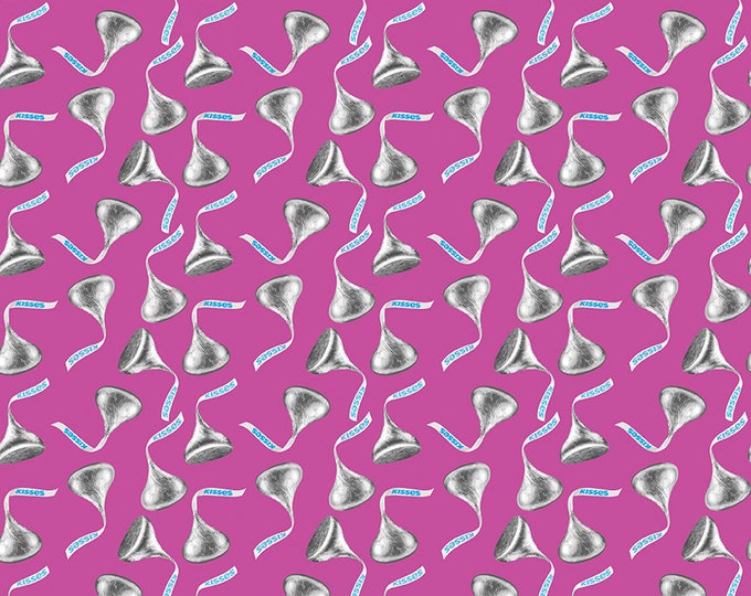 Celebrate with Hershey Valentine's Day Kisses Toss Fuchsia by Riley Blake Designs, 100% Fine Cotton Fabric, C12803-FUCHSIA