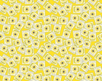 Sunny Skies Seed Packets Sun by Jill Finley for Riley Blake Designs, 100% Cotton Fabric, C14634-Sun