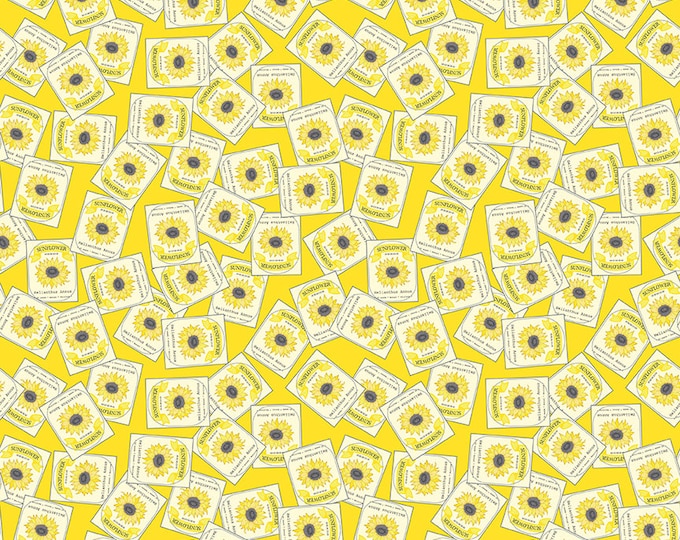 Sunny Skies Seed Packets Sun by Jill Finley for Riley Blake Designs, 100% Cotton Fabric, C14634-Sun