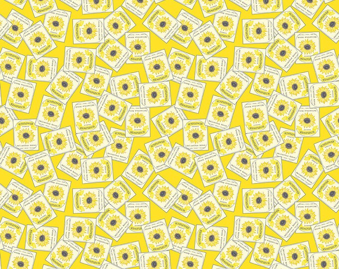 Sunny Skies Seed Packets Sun by Jill Finley for Riley Blake Designs, 100% Cotton Fabric, C14634-Sun