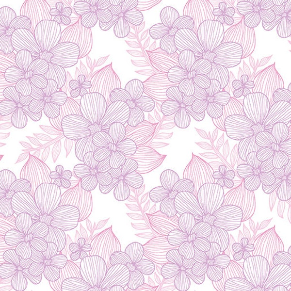 Crochet Lavender - Judy's Bloom Collection by Eleanor Burns for Benartex Designer Fabrics, 100% Cotton Fabric, 13554-62