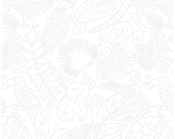 Rooville - Outback Roo White by Kimberly Einmo for Benartex Designer Fabrics, 100% Cotton Fabric, 17006-09