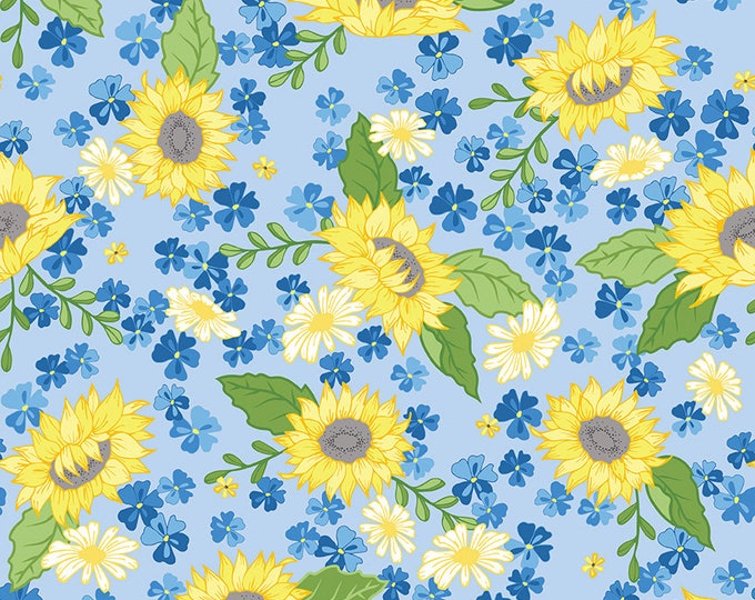 Sunny Skies Main Sky by Jill Finley for Riley Blake Designs, 100% Cotton Fabric, C14630-Sky