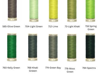 Gutermann Sew-all Polyester All Purpose Thread 100m/110yds - Greens