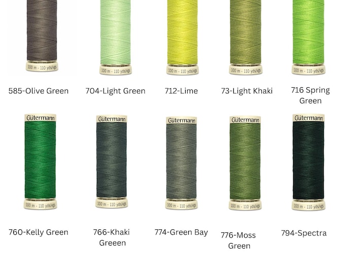 Gutermann Sew-all Polyester All Purpose Thread 100m/110yds - Greens