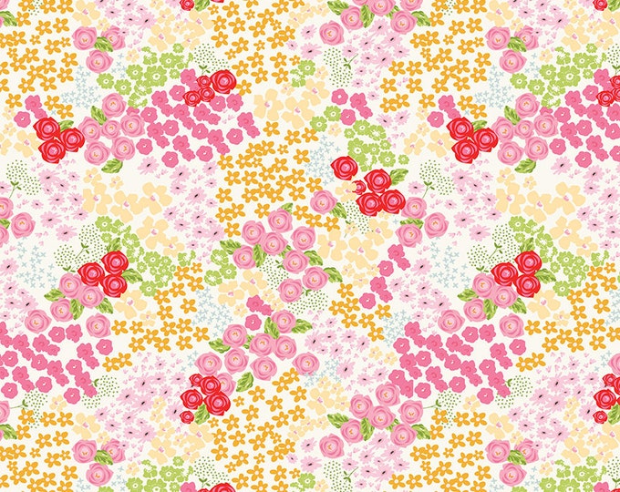 Picnic Florals - Flow Garden Cream by My Mind's Eye for Riley Blake Designs, 100% Cotton Fabric, C14611-Cream