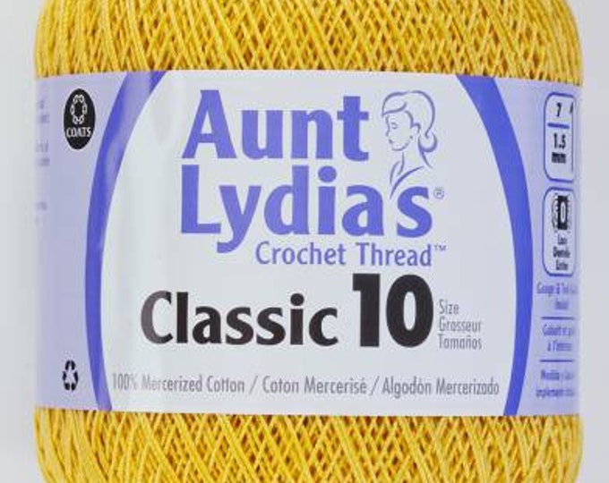 Golden Yellow - Aunt Lydia's Crochet Thread Classic 10, 350 yds, Art 154C-422