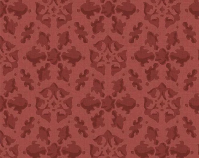 Petal Bouquet - Damask Rouge Red by Katie Pertiet for P&B Textiles, 100% Premium Cotton Fabric, PBOU-4966 RR