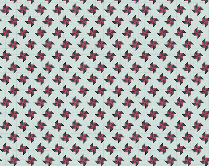Sweet Freedom Pinwheels Bleached Denim by Beverly McCullough, 100% Cotton, C14415-BLEACHED DENIM