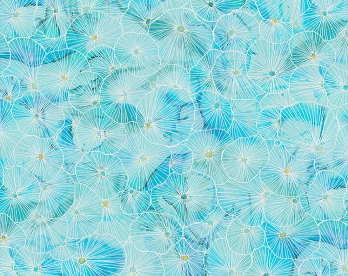 Painted Sea Liner Bursts - Light Teal, 100% Cotton, PSEA-5945-LT