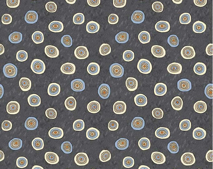 Origins Tossed Ditzy Dot Dark Gray by Jamie Kalvestran for P&B Textiles, 100% Premium Cotton Fabric, ORIG 5191 S