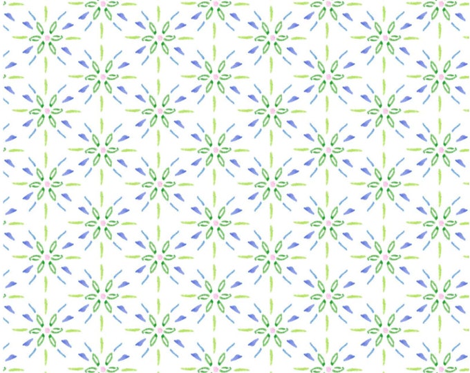 Gabriella - Geo Light Green for P&B Textiles, 100% Premium Cotton Fabric, GABR-4816-LG