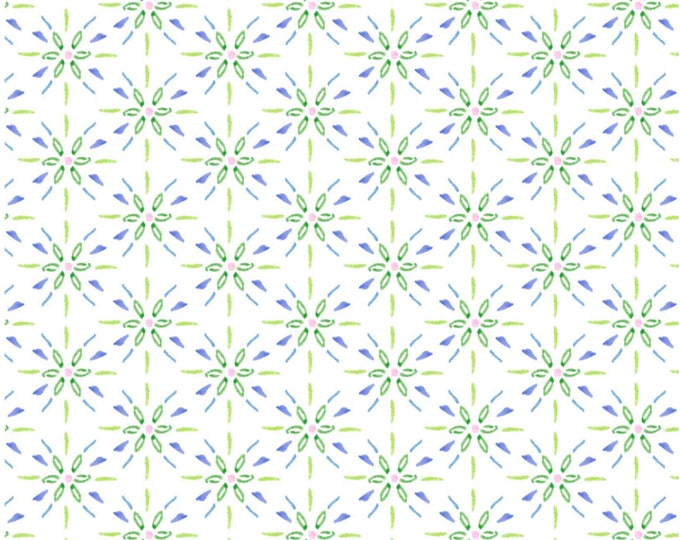 Gabriella - Geo Light Green for P&B Textiles, 100% Premium Cotton Fabric, GABR-4816-LG