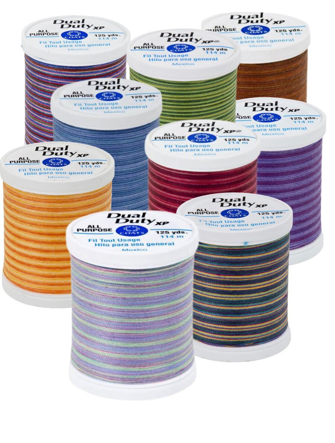 Coats And Clark Dual Duty Thread Variegated Coats & Clark Dual Duty XP All Purpose Polyester Thread 125